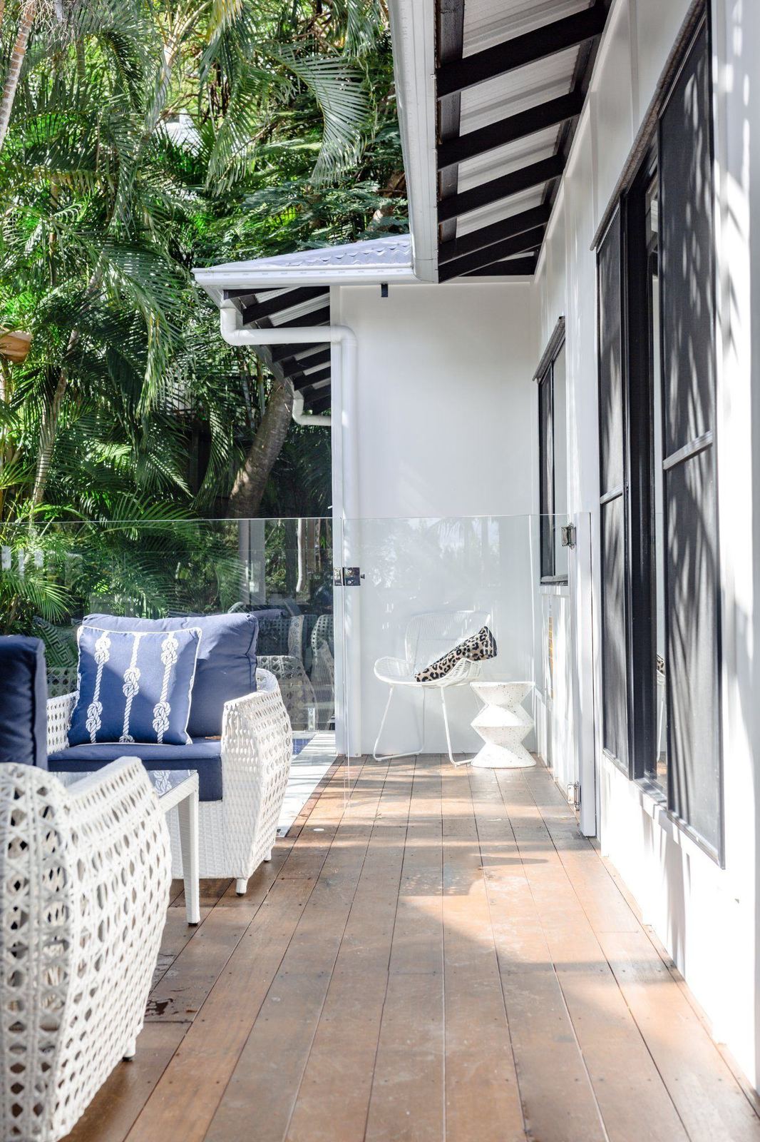 Pool deck lounge beside the private pool at LUXE Noosa Hill